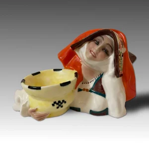 Busto giovane sarda, scultura in ceramica dipinta a mano - Essevi