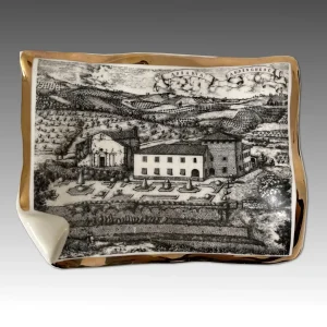 Posacenere Abbazia Ardenghesca, ceramica decorata - Piero Fornasetti