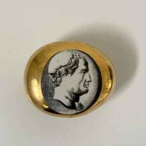 Fermacarte a sasso, porcellana decoro testa d'uomo - Piero Fornasetti