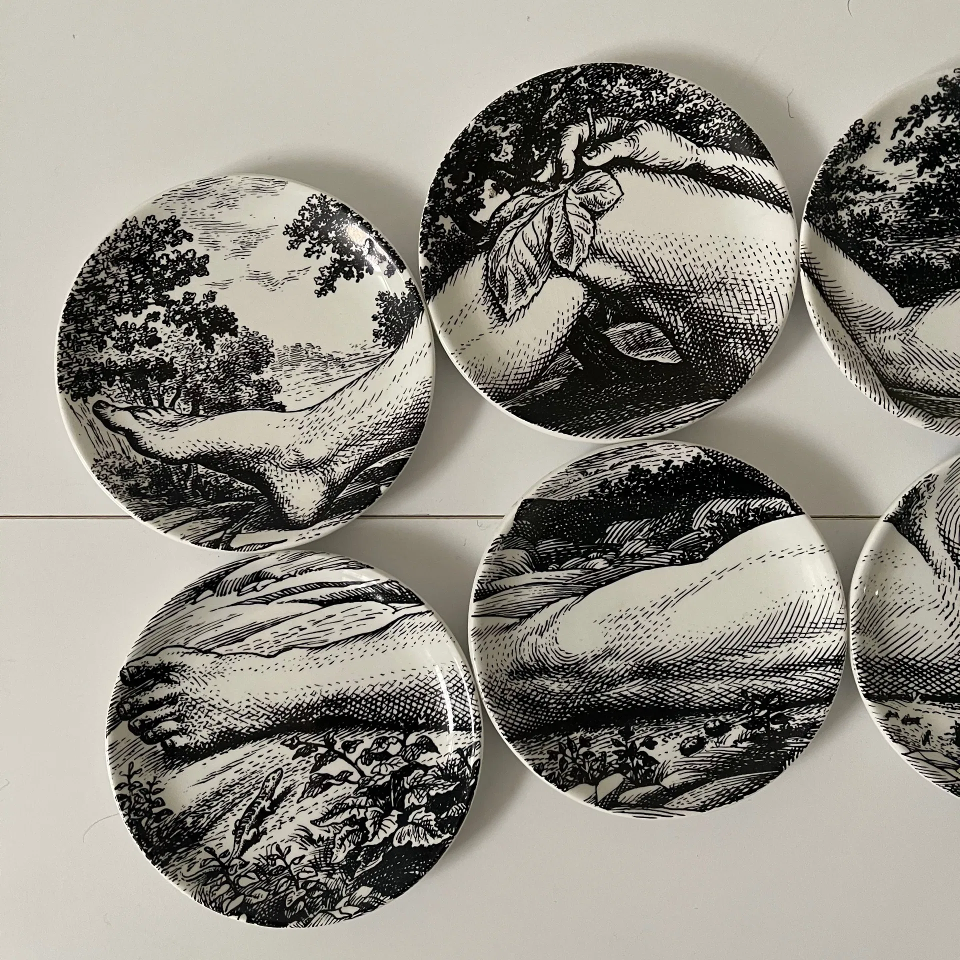 FORNASETTI, Set 16 Piattini Adamo ed Eva in porcellana - immagine 7