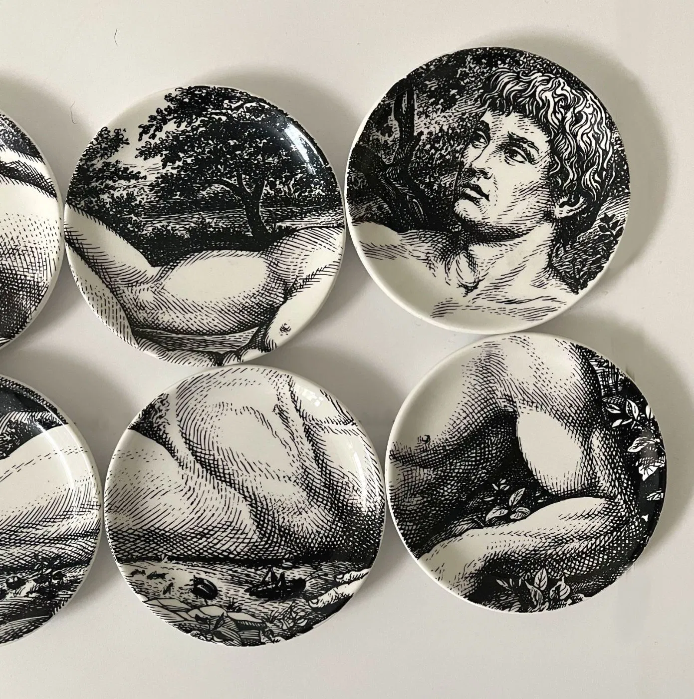 FORNASETTI, Set 16 Piattini Adamo ed Eva in porcellana - immagine 8
