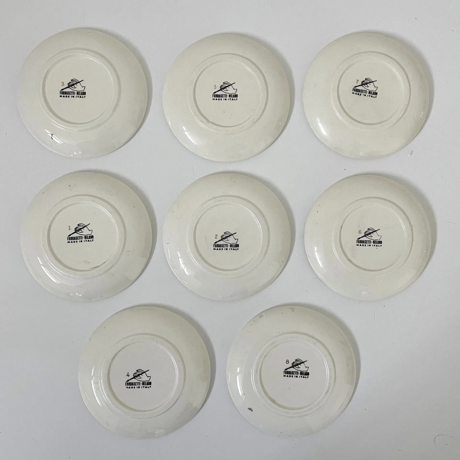 FORNASETTI PIERO, Otto sottobicchieri decoro "Monete" per Banca Unione Milano - immagine 2