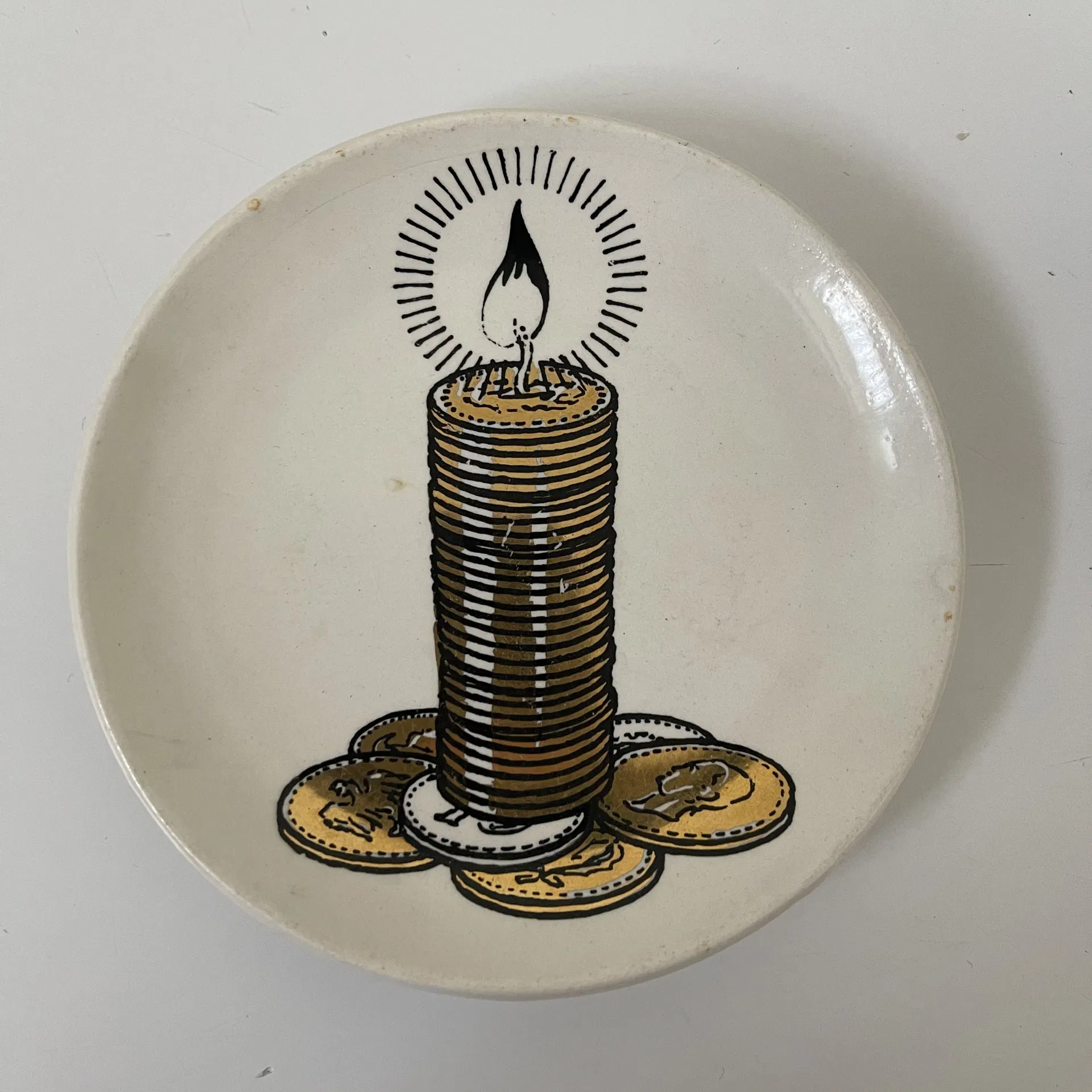 FORNASETTI PIERO, Otto sottobicchieri decoro "Monete" per Banca Unione Milano - immagine 7