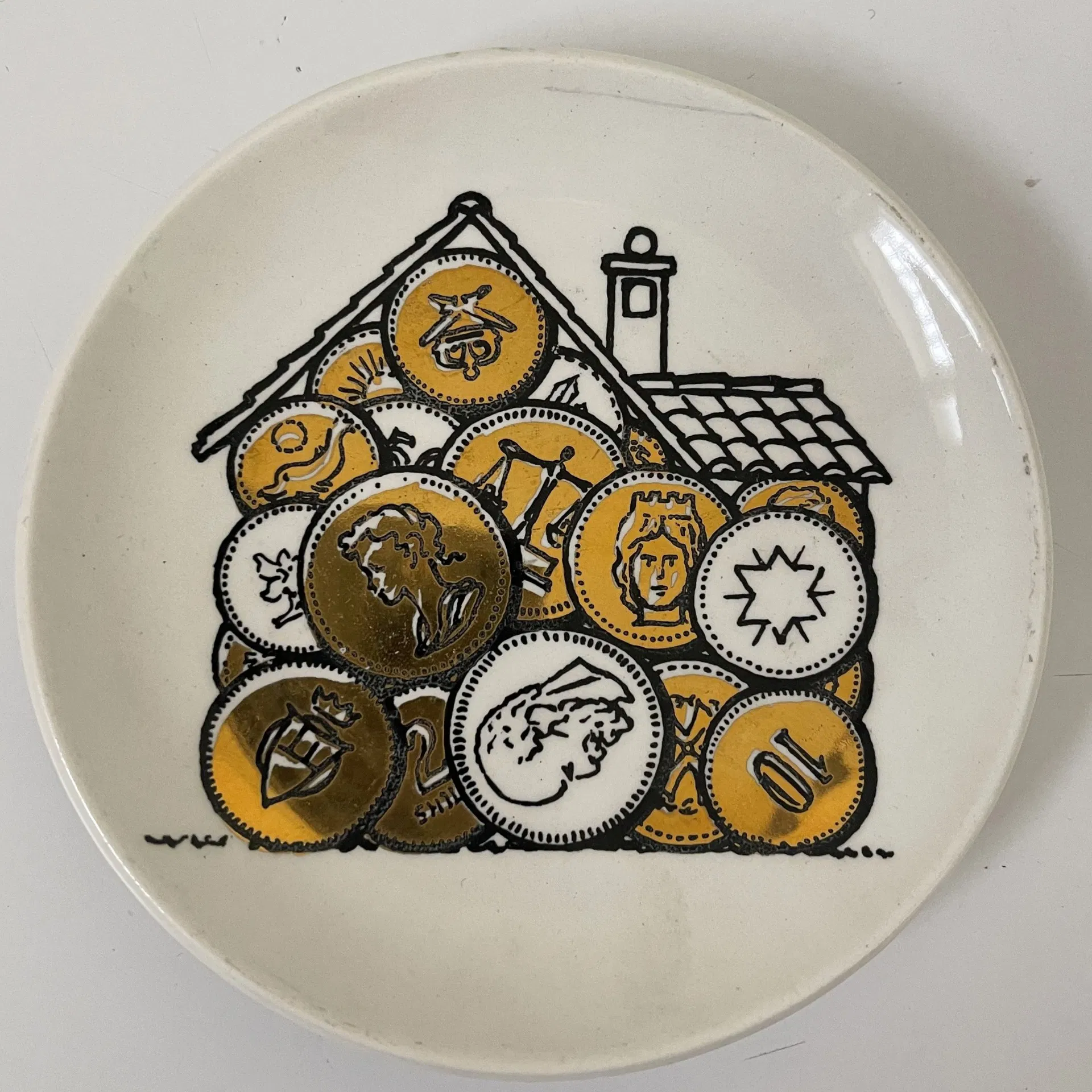 FORNASETTI PIERO, Otto sottobicchieri decoro "Monete" per Banca Unione Milano - immagine 8