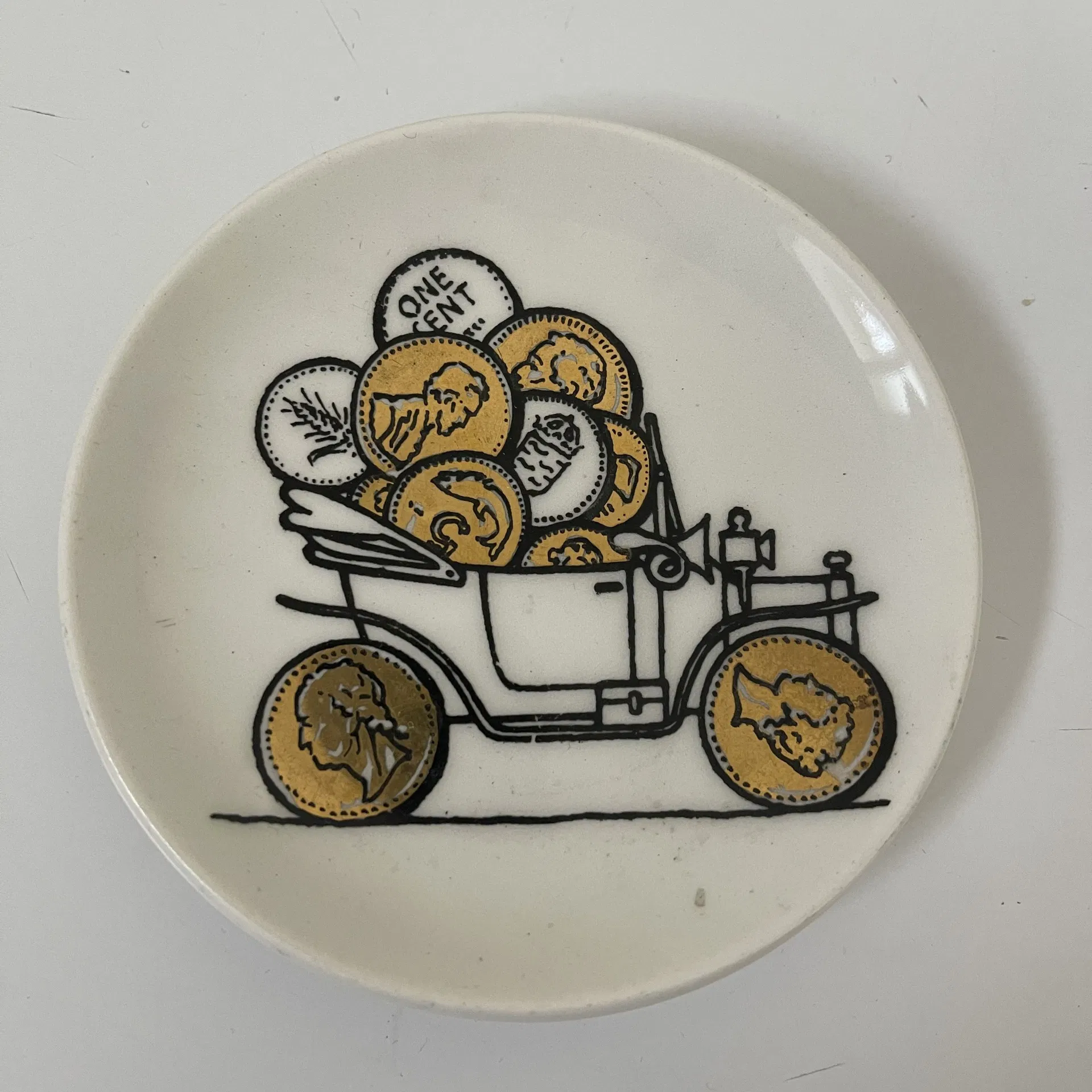 FORNASETTI PIERO, Otto sottobicchieri decoro "Monete" per Banca Unione Milano - immagine 9