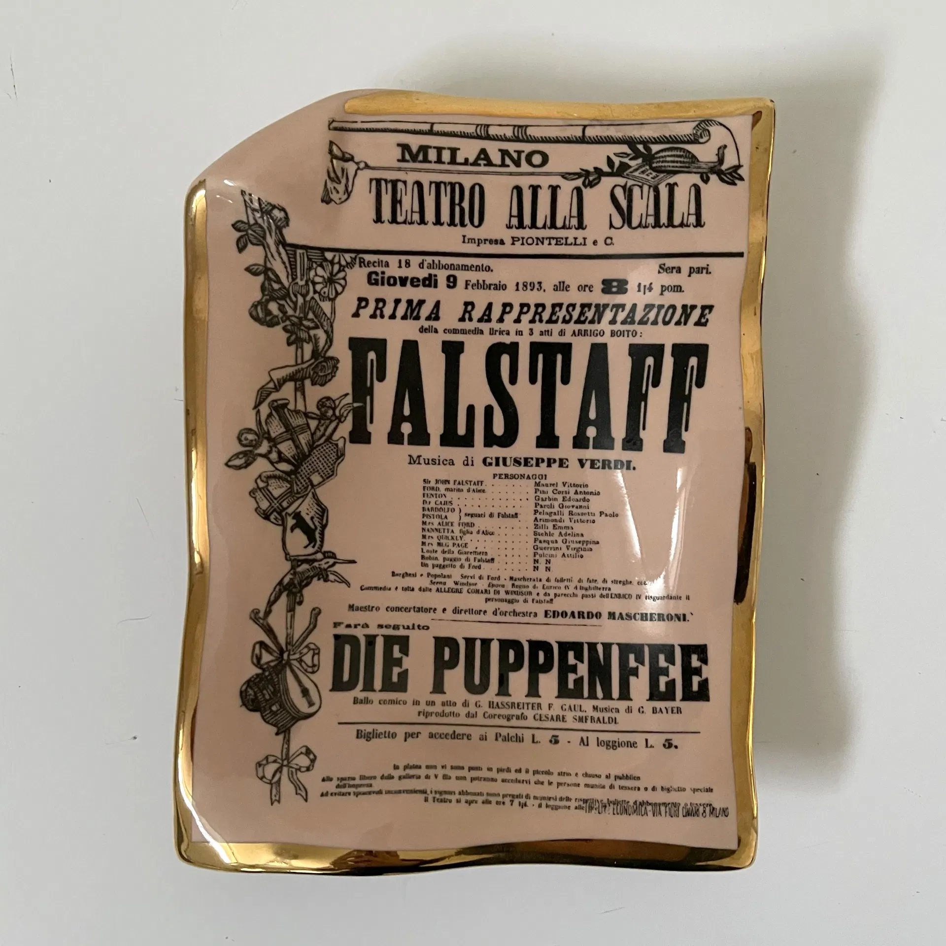 Quattro svuotatasche: Falstaff, Iris e Norma, ceramica con stampa grafica - Piero Fornasetti - immagine 5