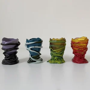 GAETANO PESCE, Fish Design, quattro vasi spaghetti resina colorata