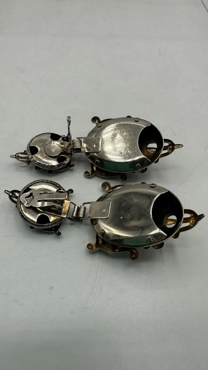 Orecchini pendenti in metallo a clips - immagine 4