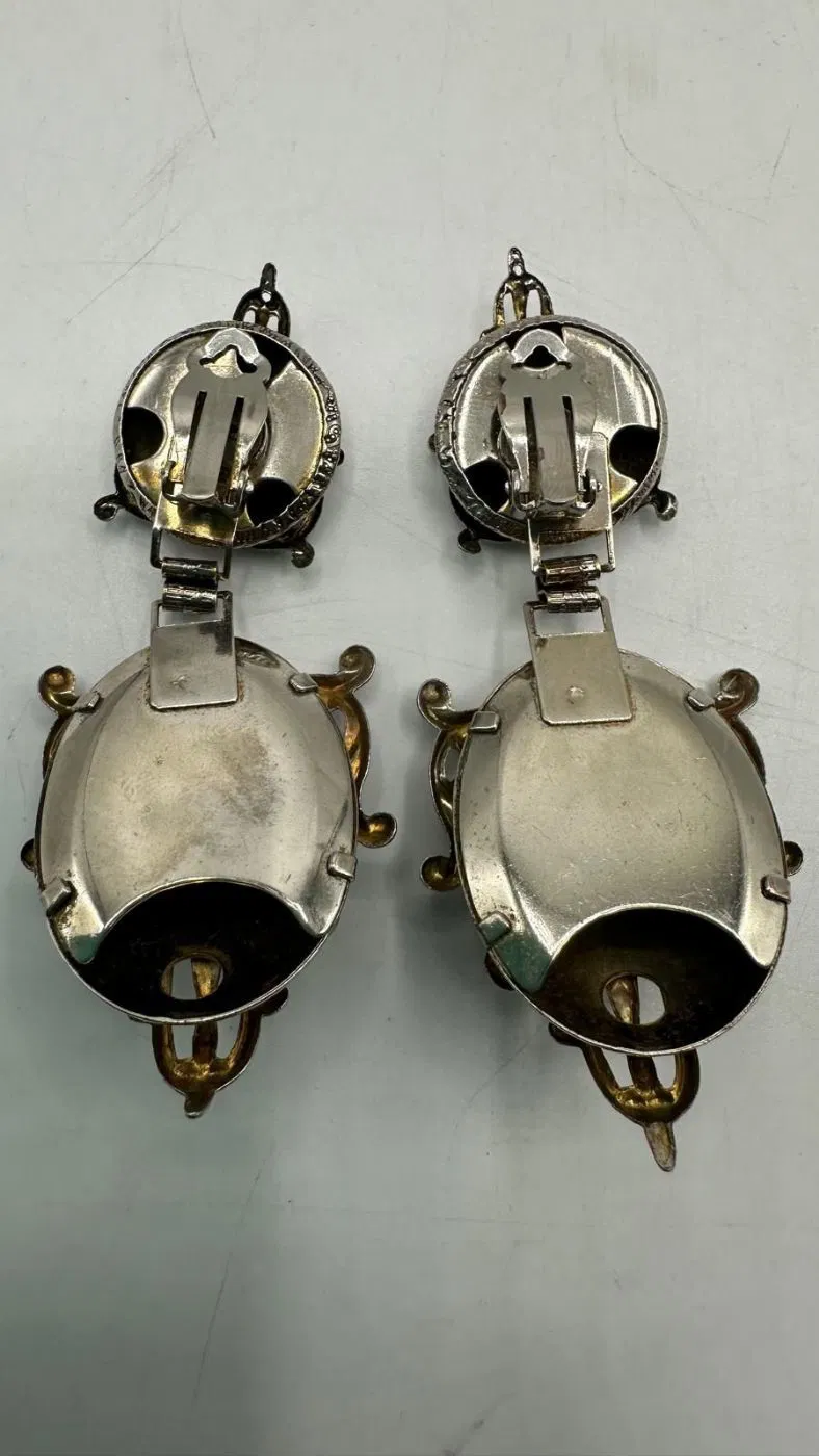 Orecchini pendenti in metallo a clips - immagine 6