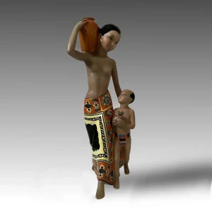 Amore africano - Scultura in ceramica dipinta - C.I.A. Manna