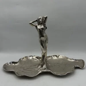 WMF Sweet and Fruit Dishes - Centro tavola figura femminile con doppio piatto